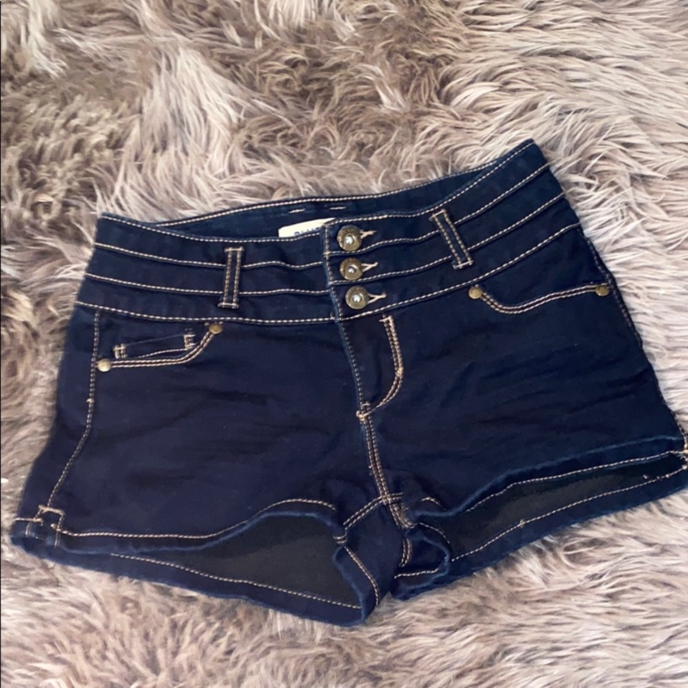 Dark blue denim shorts